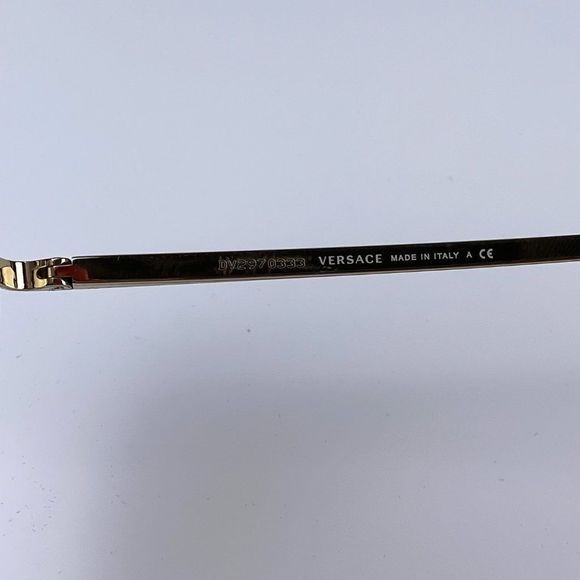 Versace VE2231 12526G Sunglasses Aviator Pale Gold Rimless Mirrored Women - Picture 9 of 10